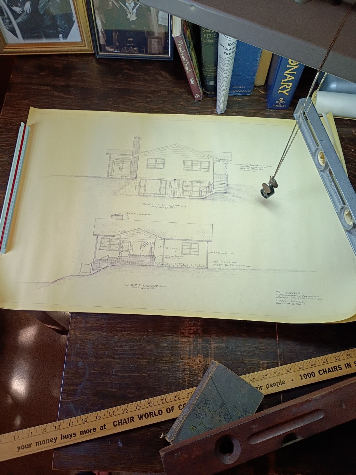 Vintage 1963 Blueprints Mid Century House Professional Architect of Renown Lot 1