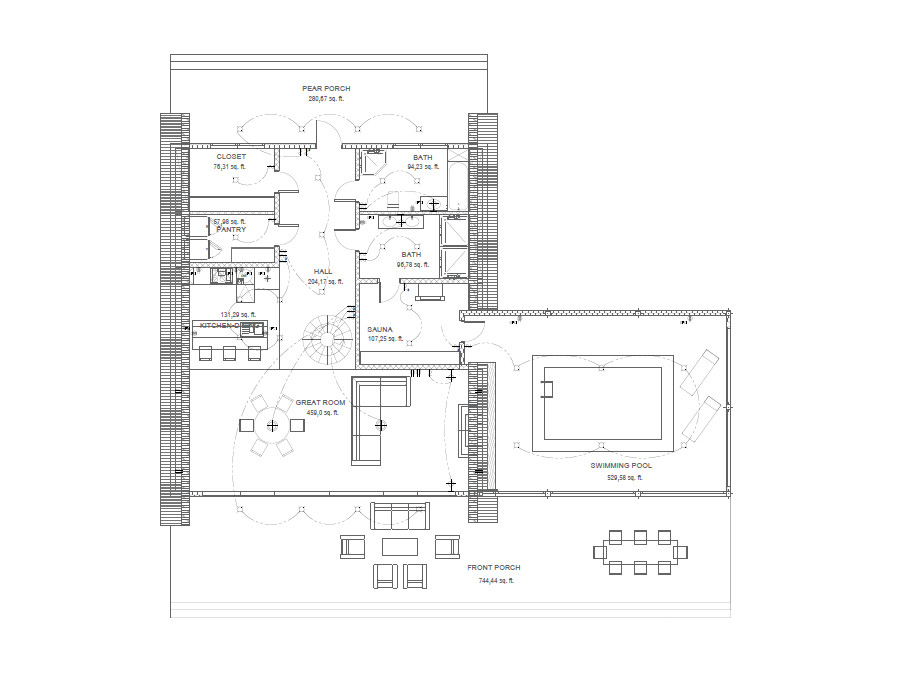 63’x59’ 3 Beds, 2.5 Baths Cozy A-Frame House Architectural Plans PDF Download.