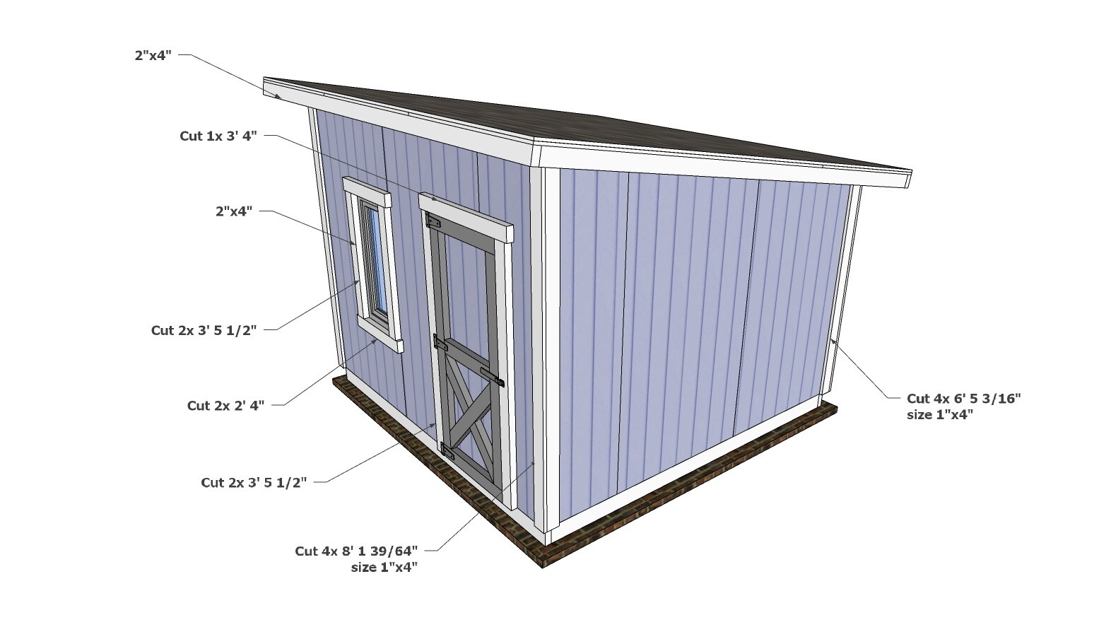 10×10 Lean to Shed Plans (A4 Printed Plans will send to your home)