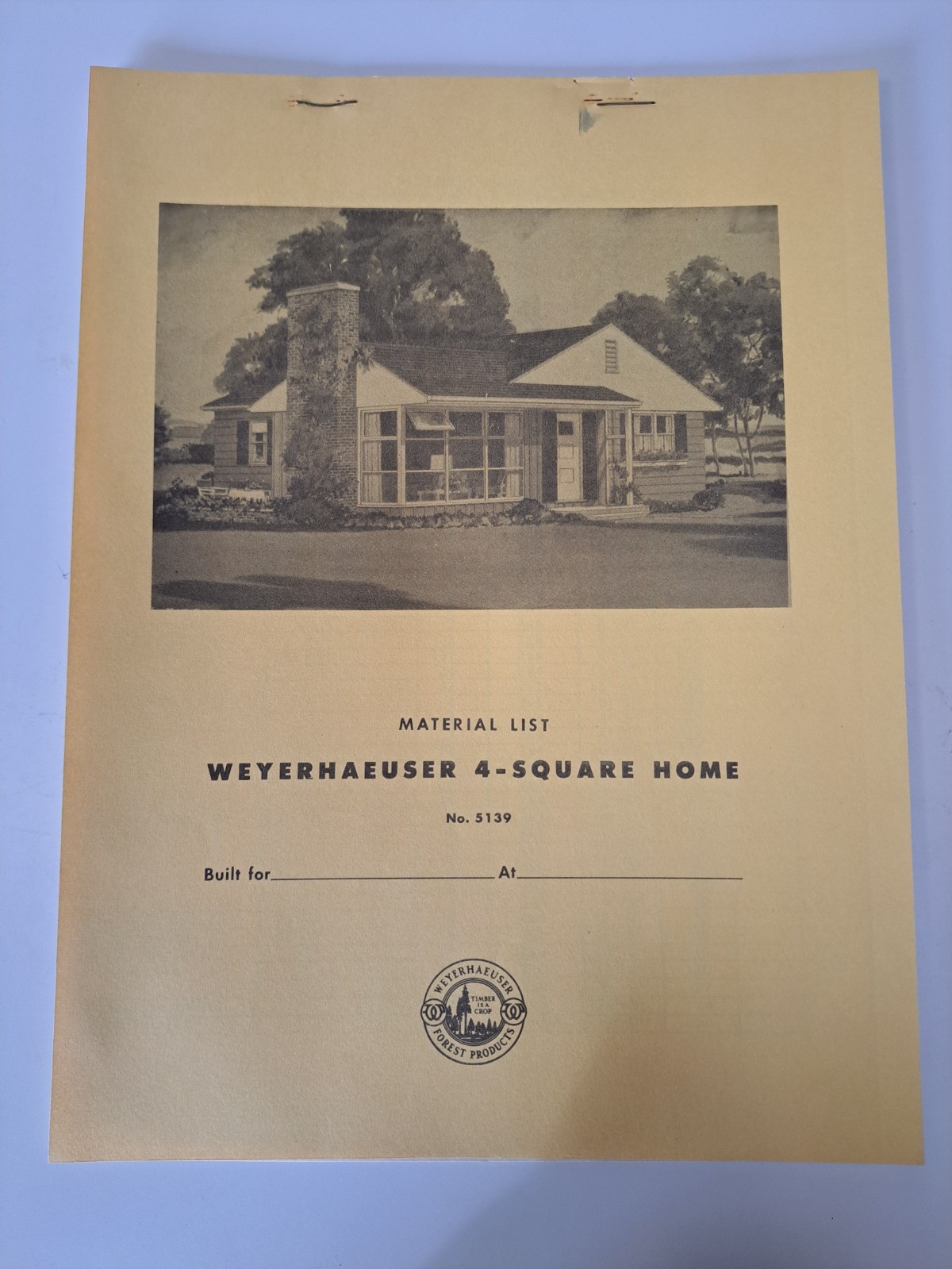 WEYERHAEUSER 4-SQUARE HOME DESIGN PLAN NO 5139 COMPLETE 1950s ARCHITECTURE
