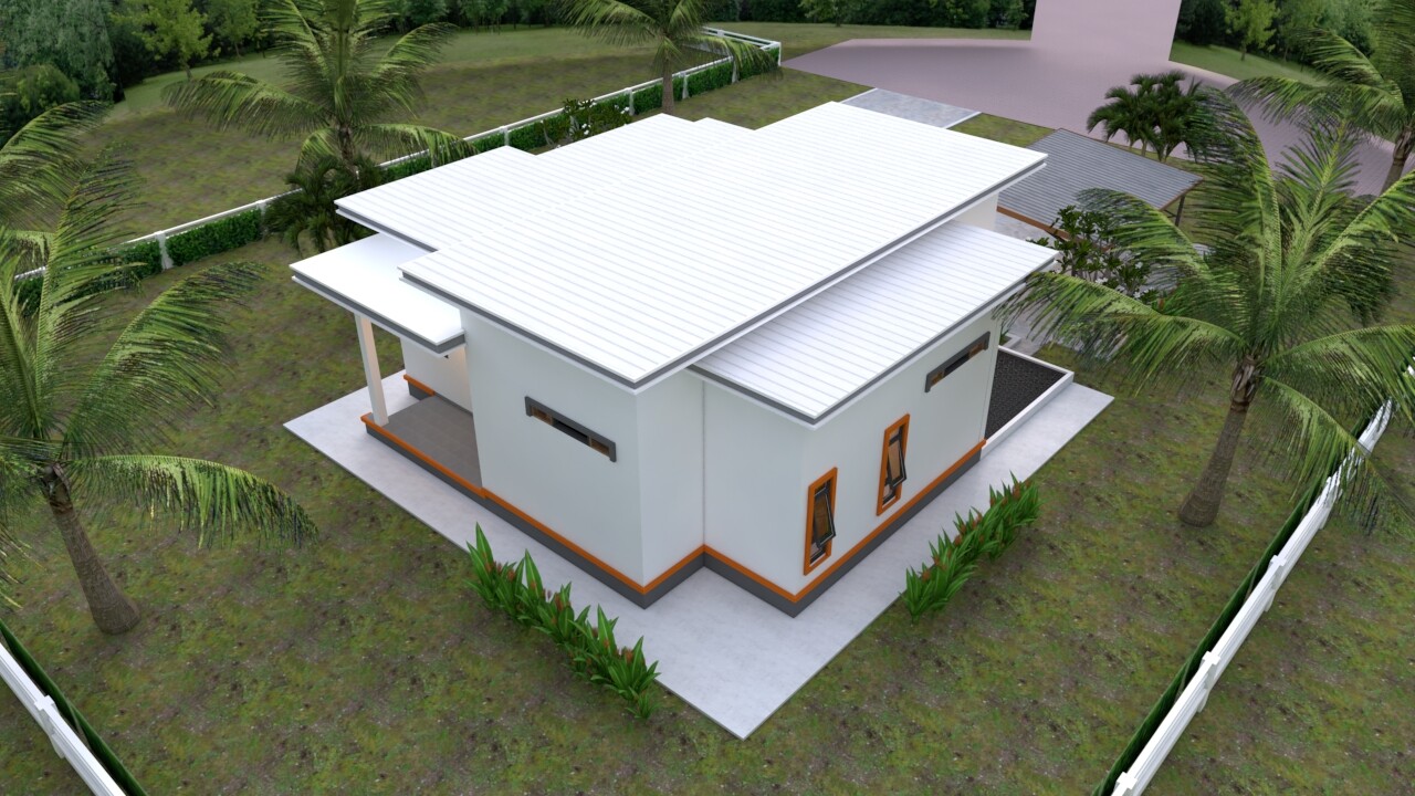 35×35 Feet House Plans 10.7×10.5 Meter 2 Beds 2 Baths Flat PDF (A4 Hard Copy)