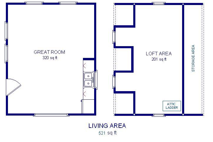 16×20 Cabin w/Loft Plans Package, Blueprints & Material List