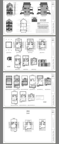 16×16 Tiny House — 2 bedroom — 697 sqft — PDF Floor Plan — Model 20A