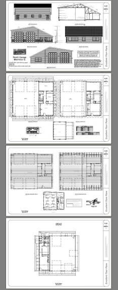 56×48 2 RV Garage – 2 Bedr 1 Bath – 2,649 sq ft – PDF Floor Plan – Model 1E