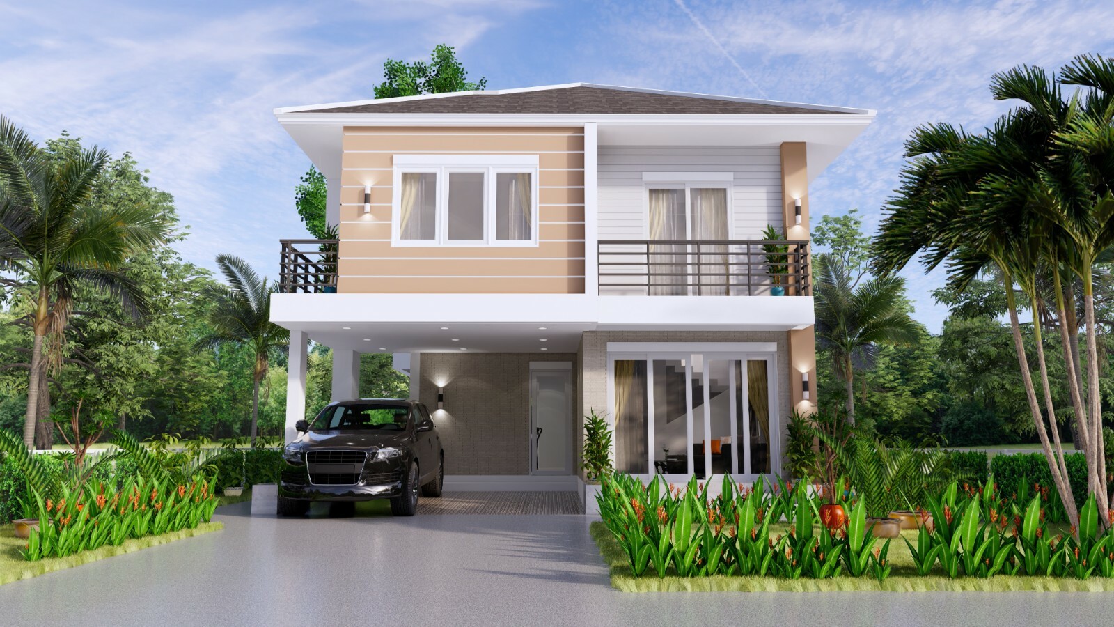 28×36 Feet House Design Plans 8.5×11 Meter 4 Beds 3 Bath PDF Plan (A4 Hard Copy)