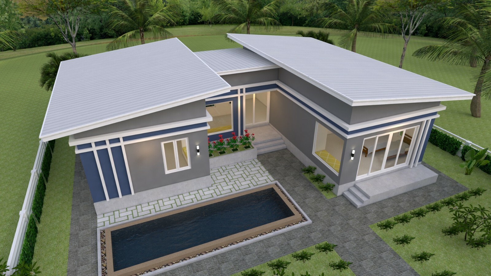 49×36 Modern Home Plan 15×11 Meter 3 Bedrooms PDF Full Plans (A4 Hard Copy)