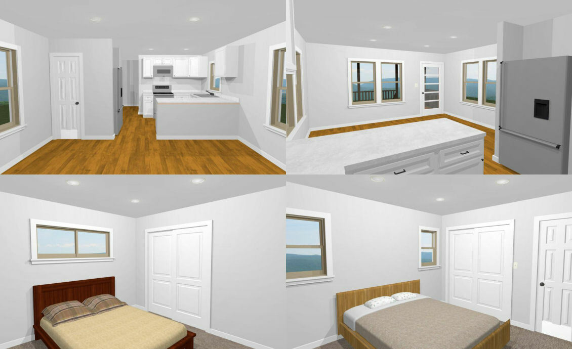 16×54 House — 2 Bedroom 1 Bath — 864 sq ft — PDF Floor Plan — Model 1A
