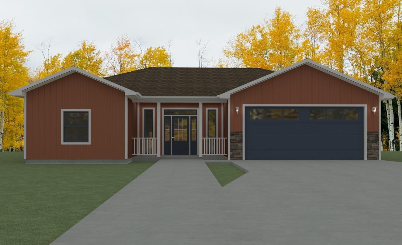 Custom 2 Bedroom 2 Bath 2 Car Garage House Plans  1149sqft Plan #2195