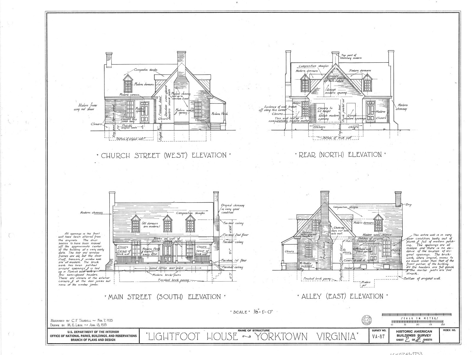 Historic colonial brick cottage, charming small house, printed home plans