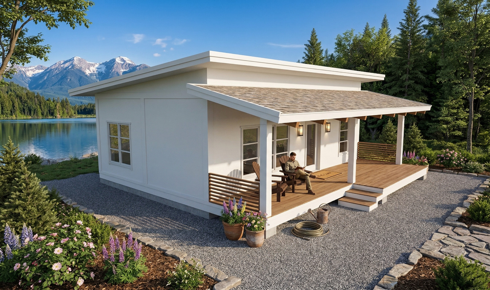 30×27 Feet Small House 9×8 Meter 2 Beds 1 Bath Shed Roof PDF, Cad &A4 Hard Copy