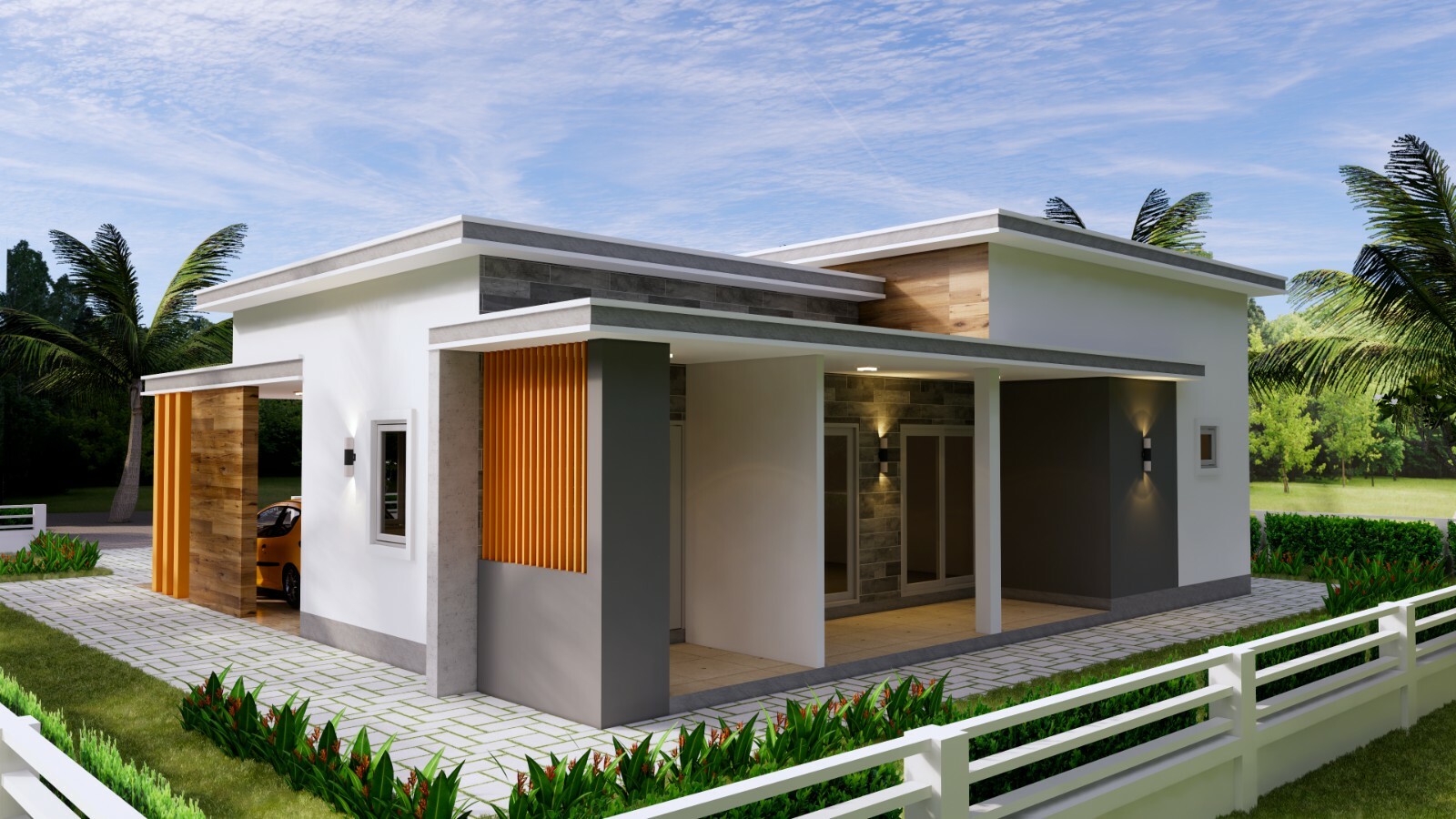 40×36 Feet House Plans 12×11 Meter 3 Beds 3 Baths Flat Roof PDF (A4 Hard Copy)