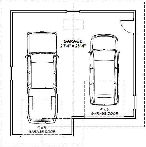 28×28 2-Car Garage — 728 sqft — PDF Floor Plan — Model 1