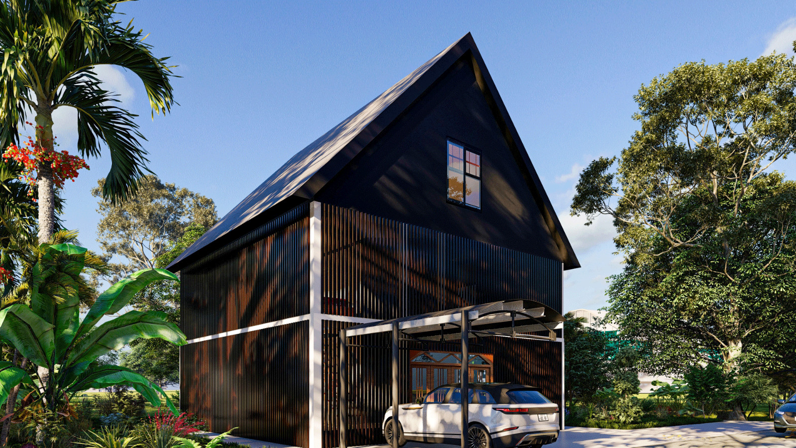 36’x36′ Screened House Plans – Modern Design with Insect Screening, Timber Posts