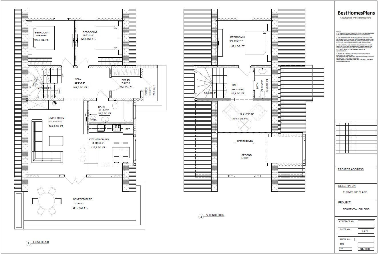35’x51’ 3 Beds, 2 Baths Charming A-Frame Architectural Build Plans PDF Download.
