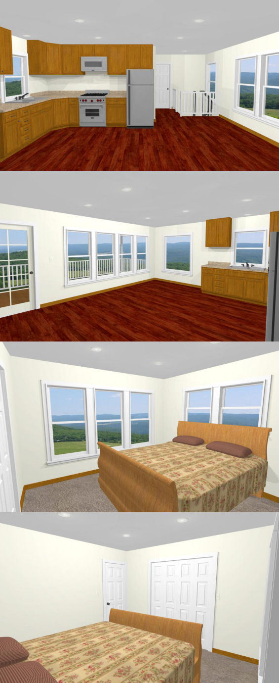 20×32 House — 1 Bedroom — 2 Car Garage — PDF Floor Plan — Model 6V
