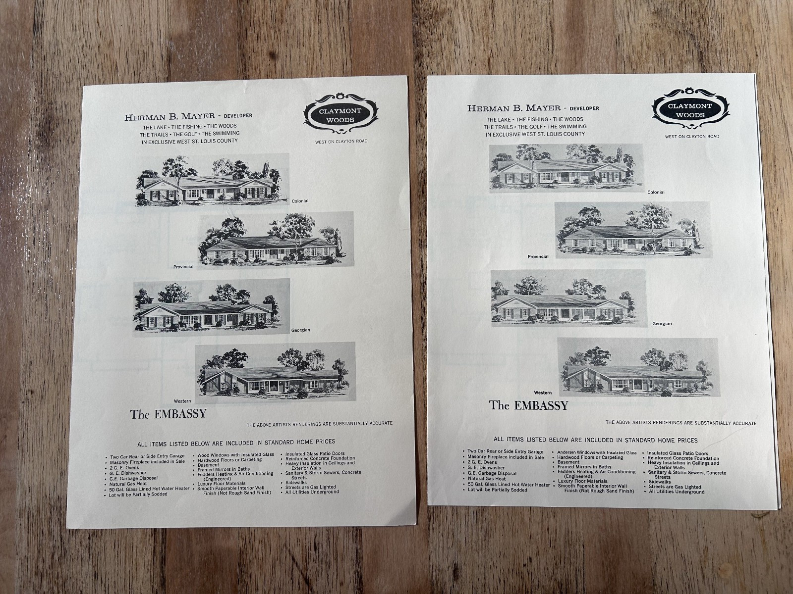 Claymont Woods Development Plans & Brochures 1970s – Chesterfield, Missouri