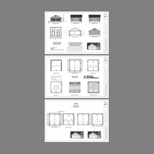 24×24 2-Car Garage — 576 sqft — 8ft Walls — PDF Floor Plan — Model 1A