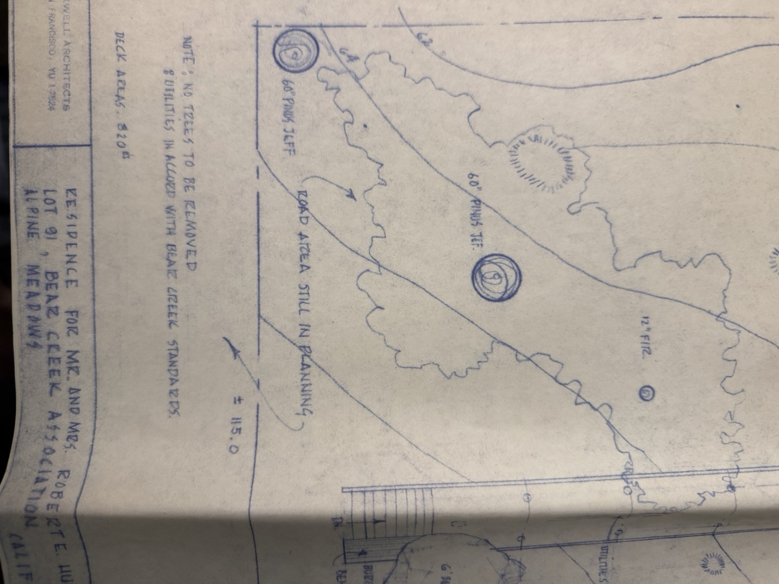 Vintage 1963 Lake Tahoe Alpine Meadows MCM Cabin Blueprints Mid Century