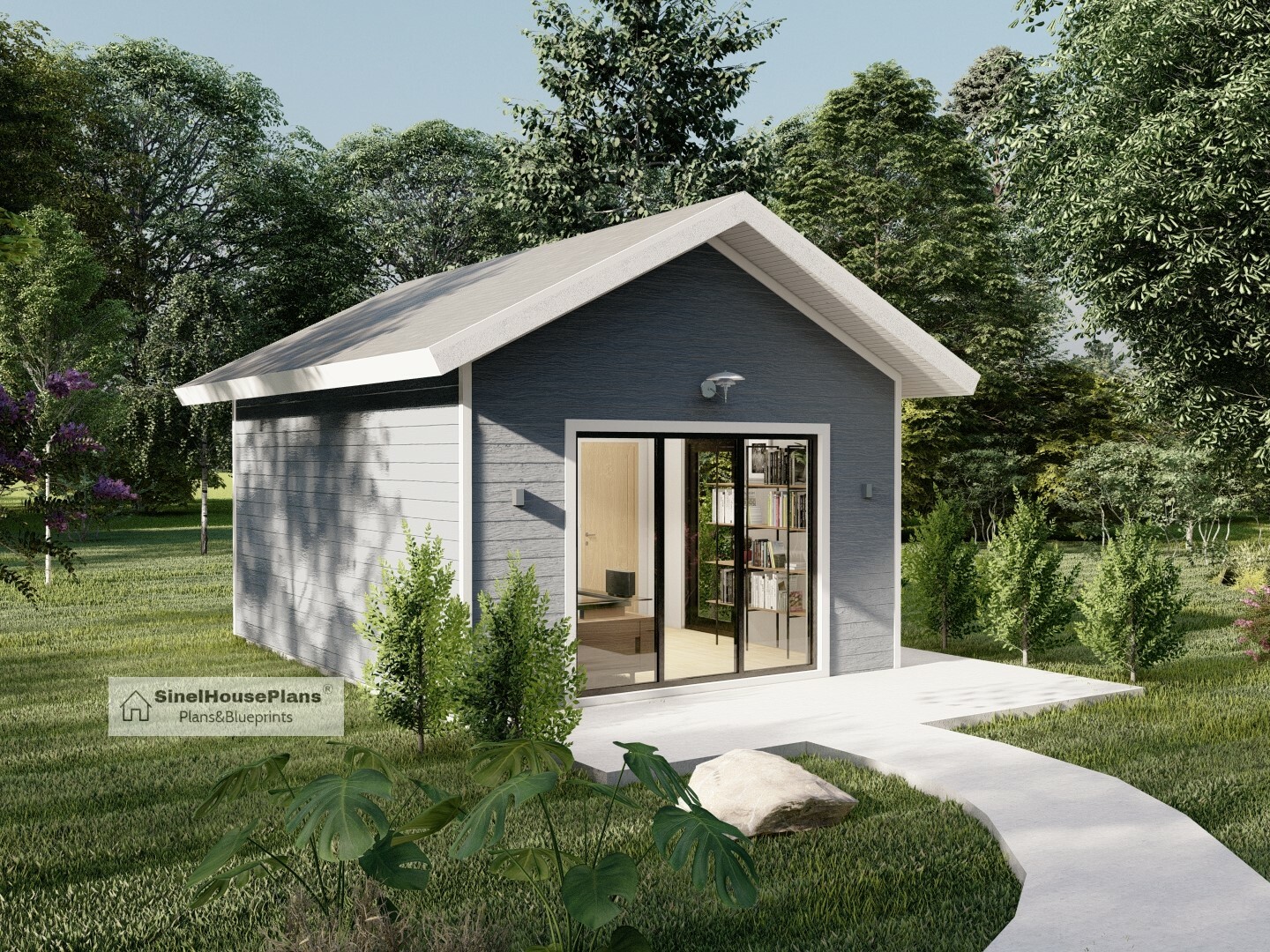 Backyard Office Plans, 14×18 Tiny House Building blueprints, Shed drawings