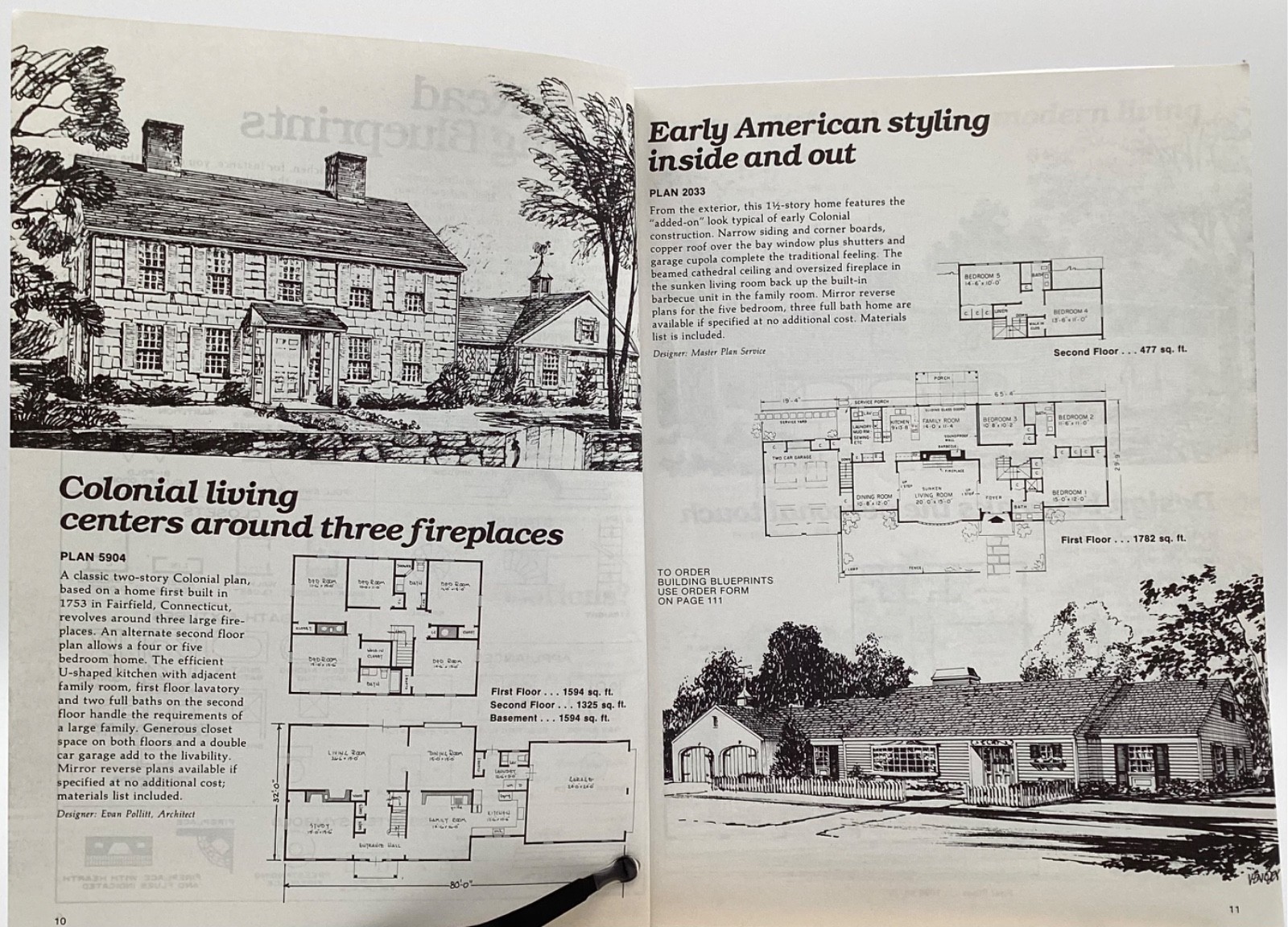 Vintage 1978 Colonial Home Plans Catalog Blueprints Classic Two Story Tradition