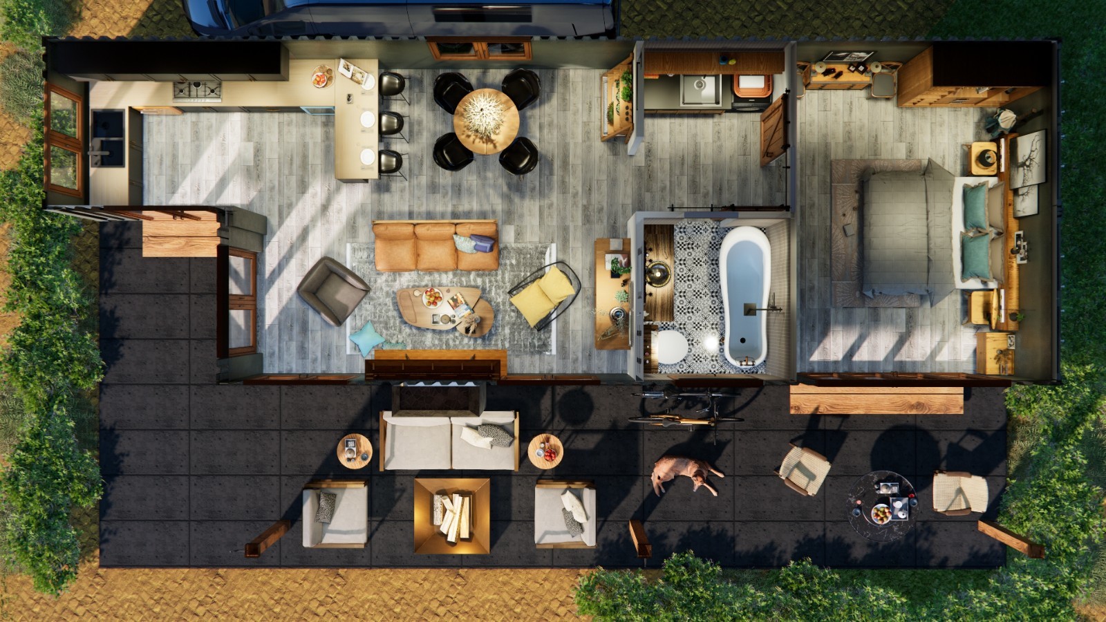 Container house plans -1 bedroom – 1 bathroom – Digital PDF File