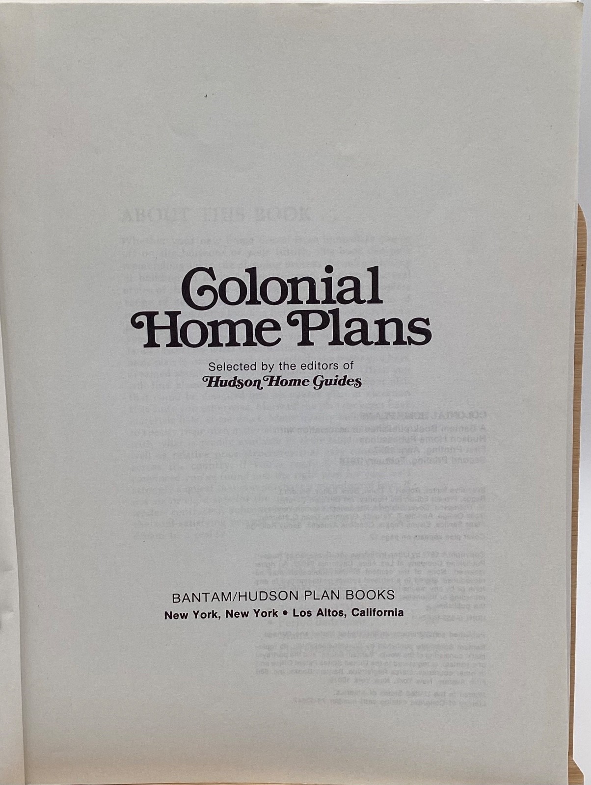 Vintage 1978 Colonial Home Plans Catalog Blueprints Classic Two Story Tradition
