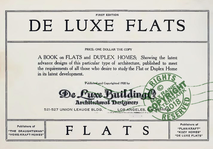 De Luxe (1924) Flats + Duplex homes CATALOG Apartments Architect Design + Plans