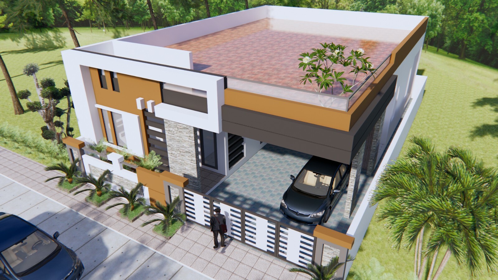House Plan 40×60 Feet 12×18 Meter 3 Beds 2 Baths Terrace Roof (A4 Hard Copy)