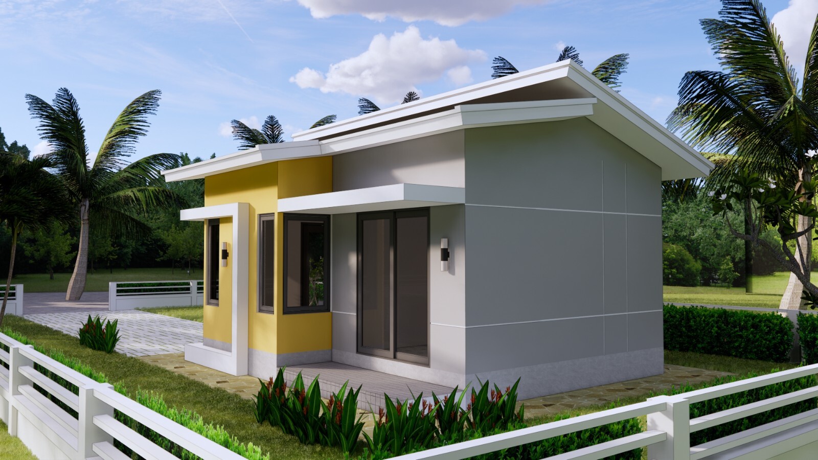 18×21 Feet Small House Plans 5.5×6.5 Meter 1 Bed 1 Bath Shed Roof (A4 Hard Copy)