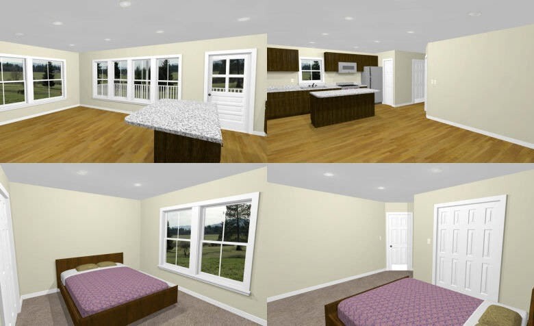 24×32 House — 1 Bedroom 1.5 Bath — 851 sq ft — PDF Floor Plan — Model 8D