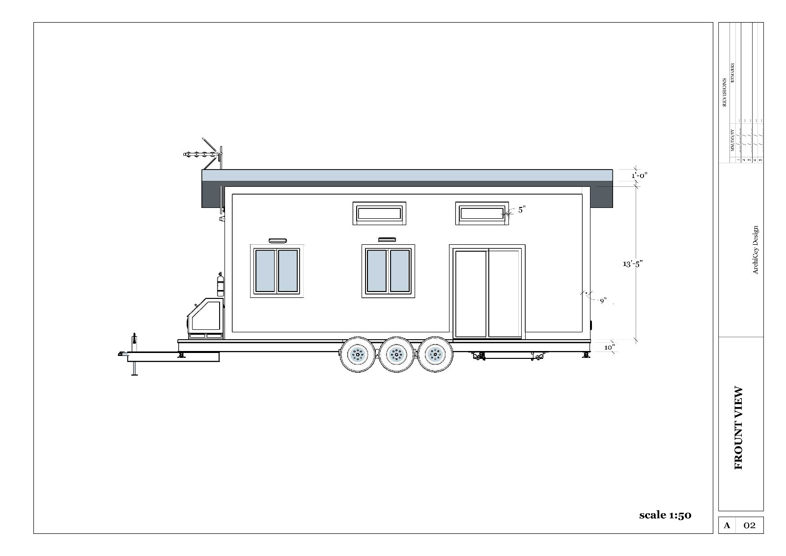 Tiny house Plan 32’x8’5”x13’4’ DIY Camper Trailer with 3d Images & PDF Blueprint