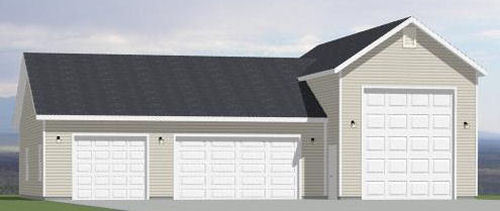 54×40 1-RV 3-Car Garage Model 1A — 1,944 sq ft — PDF Floor Plan