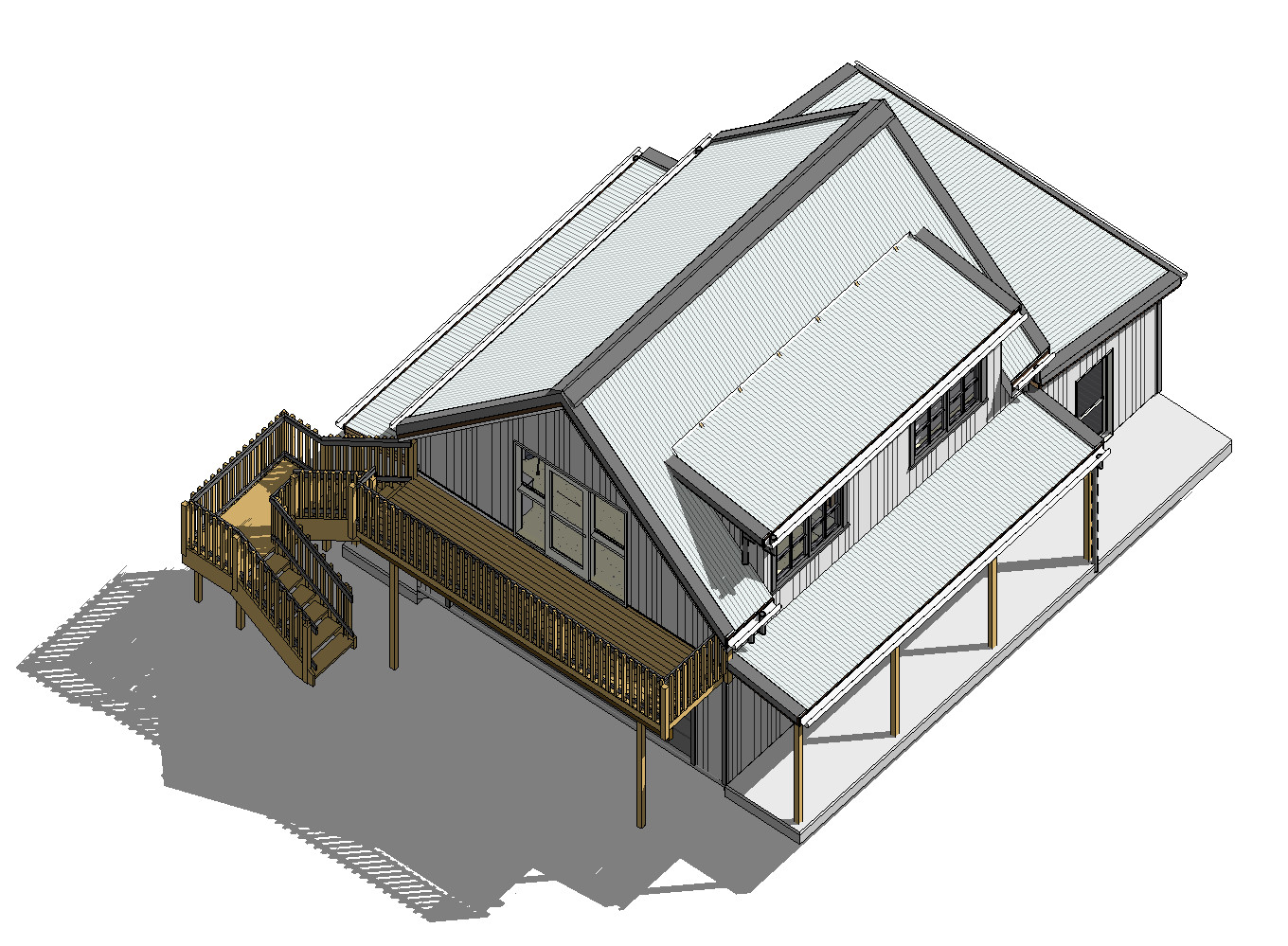 (ADU) Garage loft Apartment 1BR/ 1BATH/kitchen full PDF dwg set + CAD download