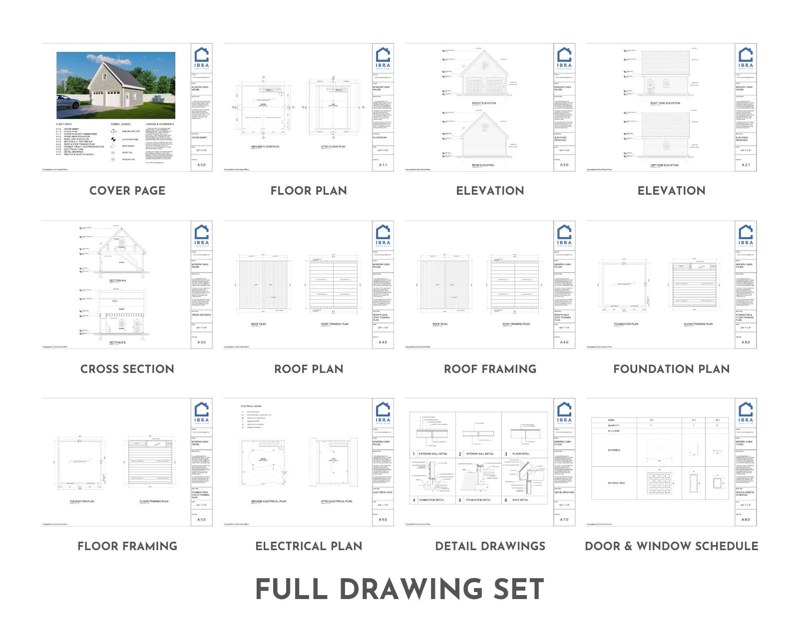 24′ x 24′ Two Car Garage, Detached Garage, 576 Sq Ft, 9 ft Walls, Attic Room