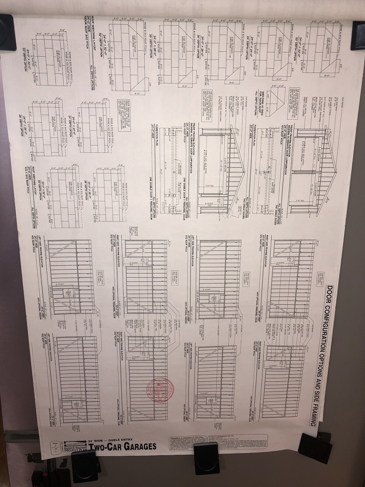 Build It Yourself 2 Car Garages 24’ Gable Entry Garlinghouse Plans 6 pages