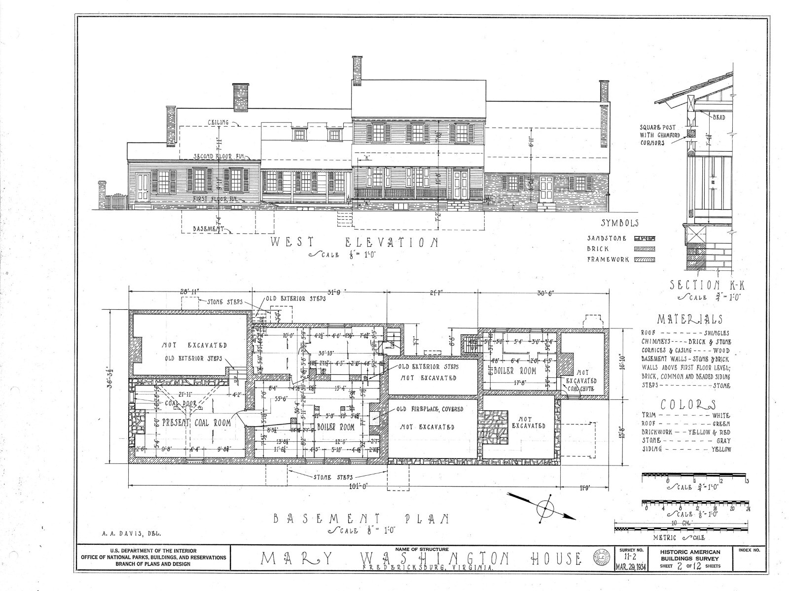 Mary Washington home, traditional colonial house, 4+ bedrooms, printed plans