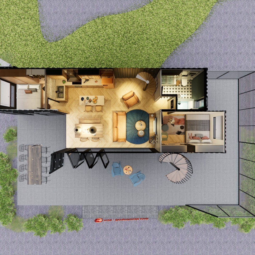 Container house plans -3 bedrooms – 2 bathrooms – Digital PDF File