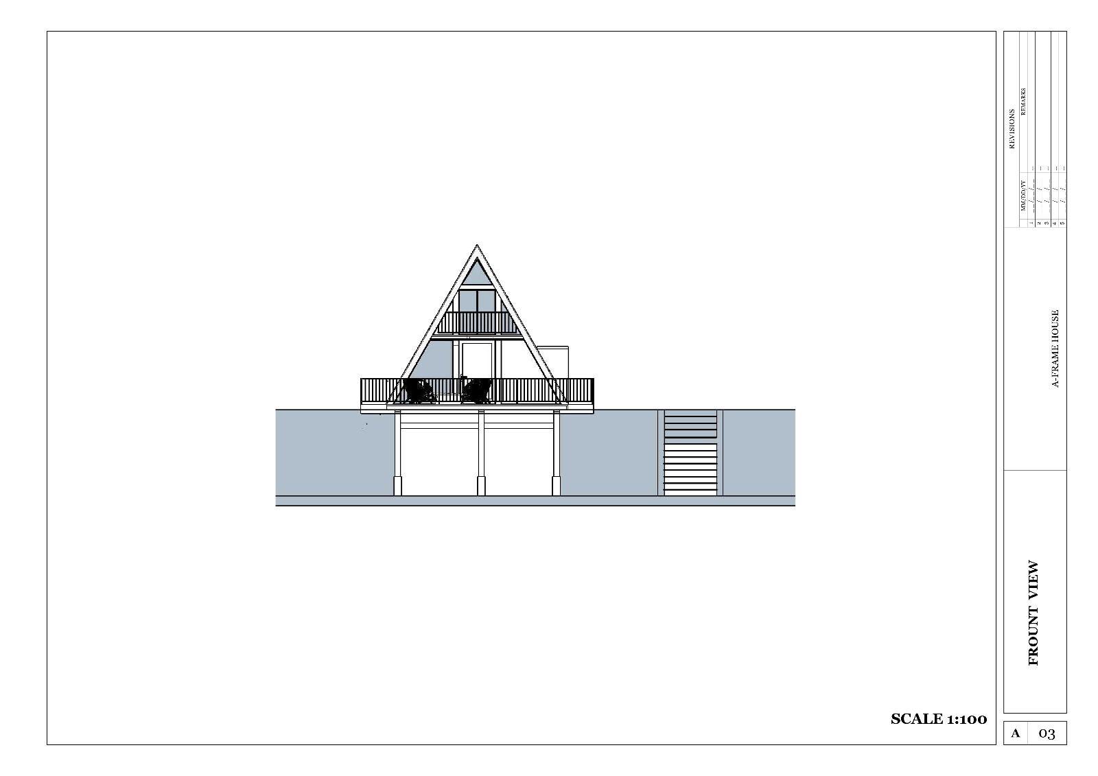 A-Frame 37’x22’ Cabin House Plan 3D images DWG CAD File & PDF For Blueprint