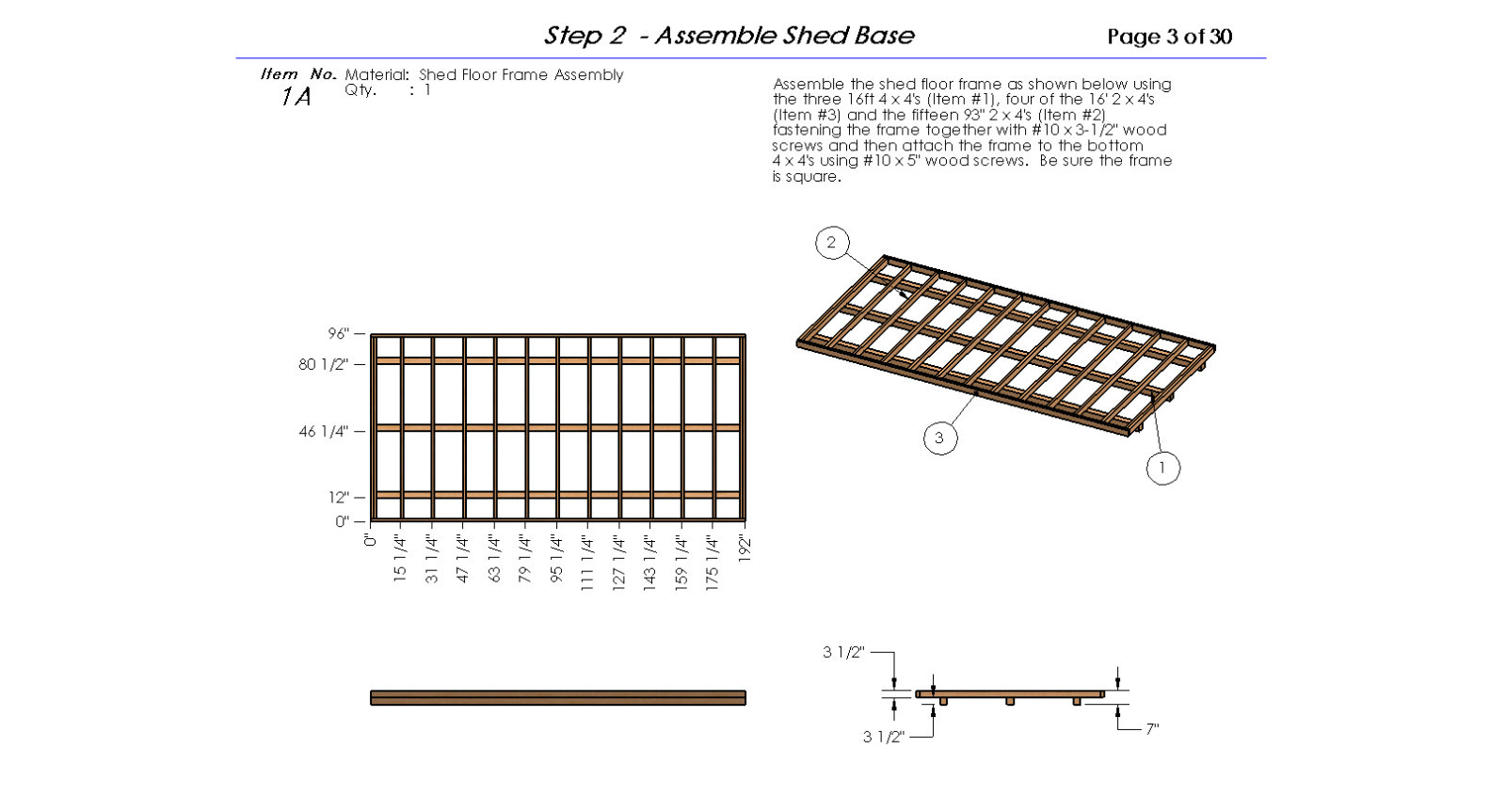 12′ x 16′ Garden Shed Detailed Building Plans