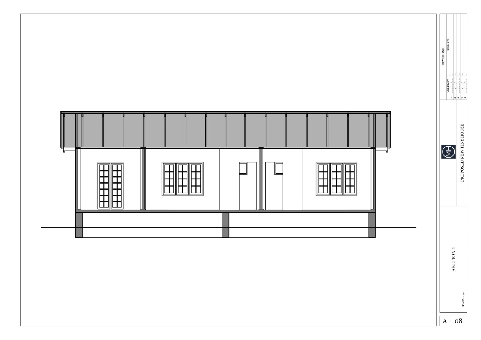American Style Tiny House Plan With CAD file And PDF For Blueprint – 2 Bedrooms
