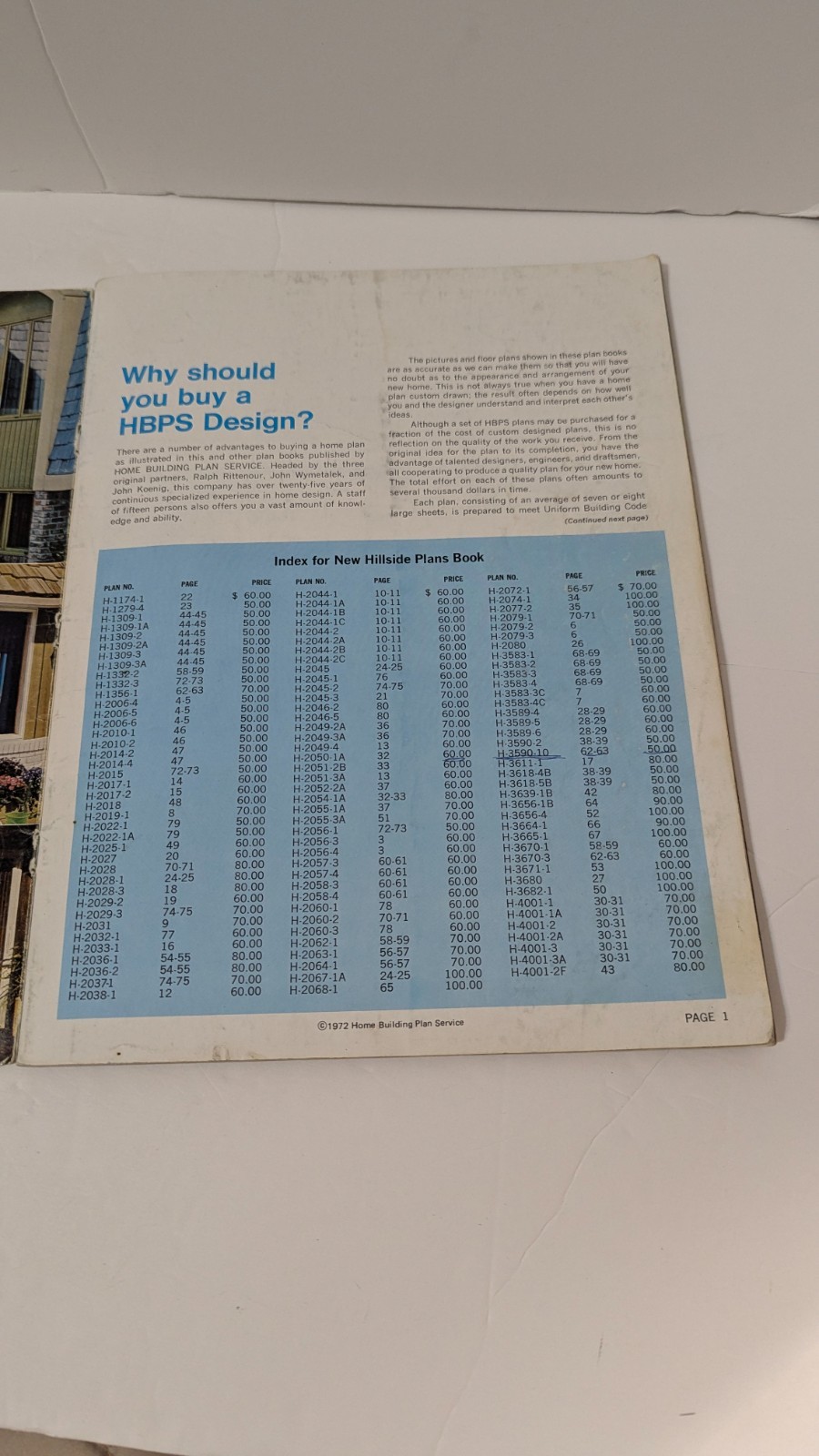 VTG 100 Multi-Level Hillside Home Plans Design Catalog Blueprints 1972 MCM
