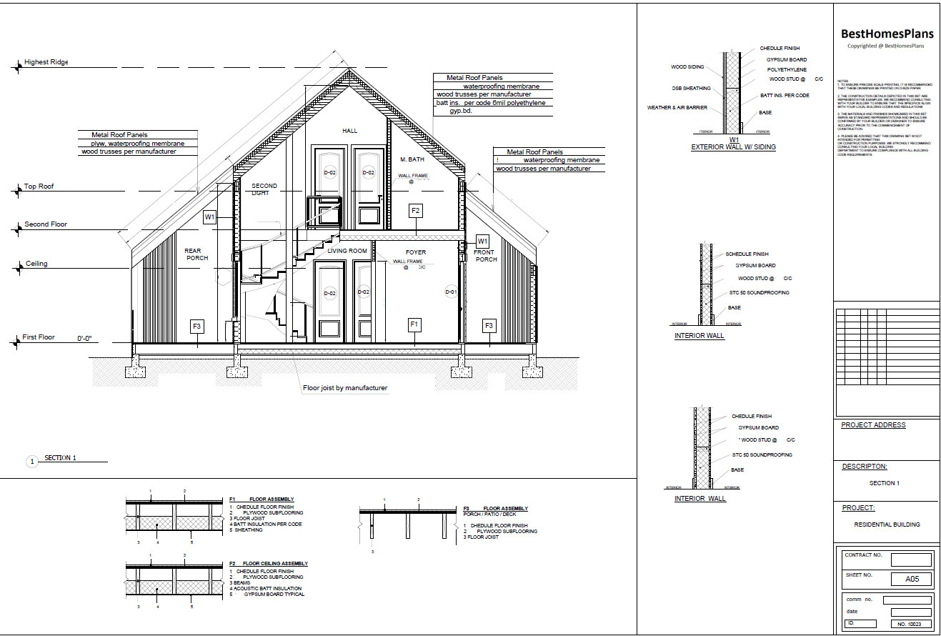 40’x52′ 2-Story, 4 Bed, 3-Bath Cozy Barnhouse Architectural Plans PDF Download.