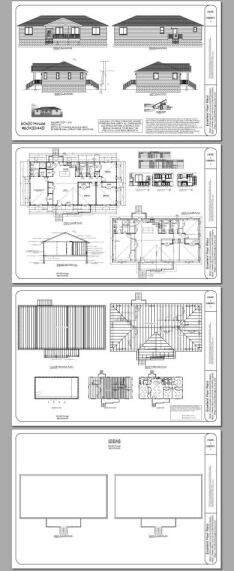 60×30 House — 4 bedroom 3 Bath — 1,800 sqft — PDF Floor Plan — Model 4D