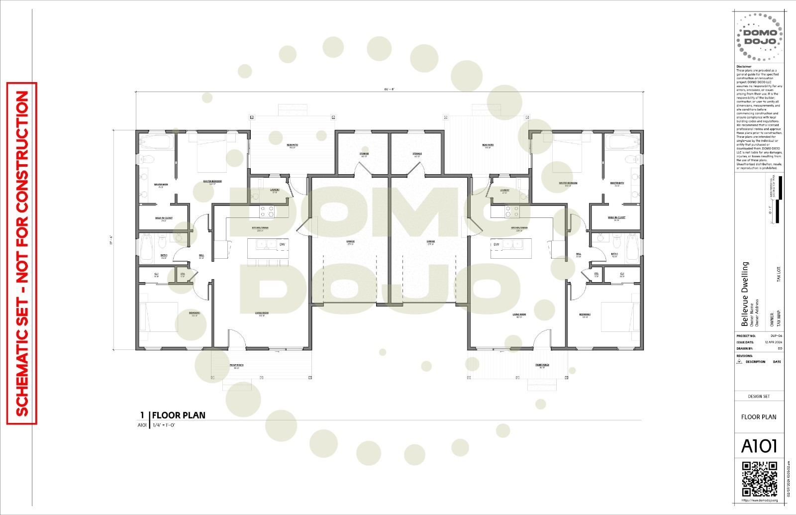 Bellevue Dwelling Duplex Plans – PDF Downloadable Blueprint