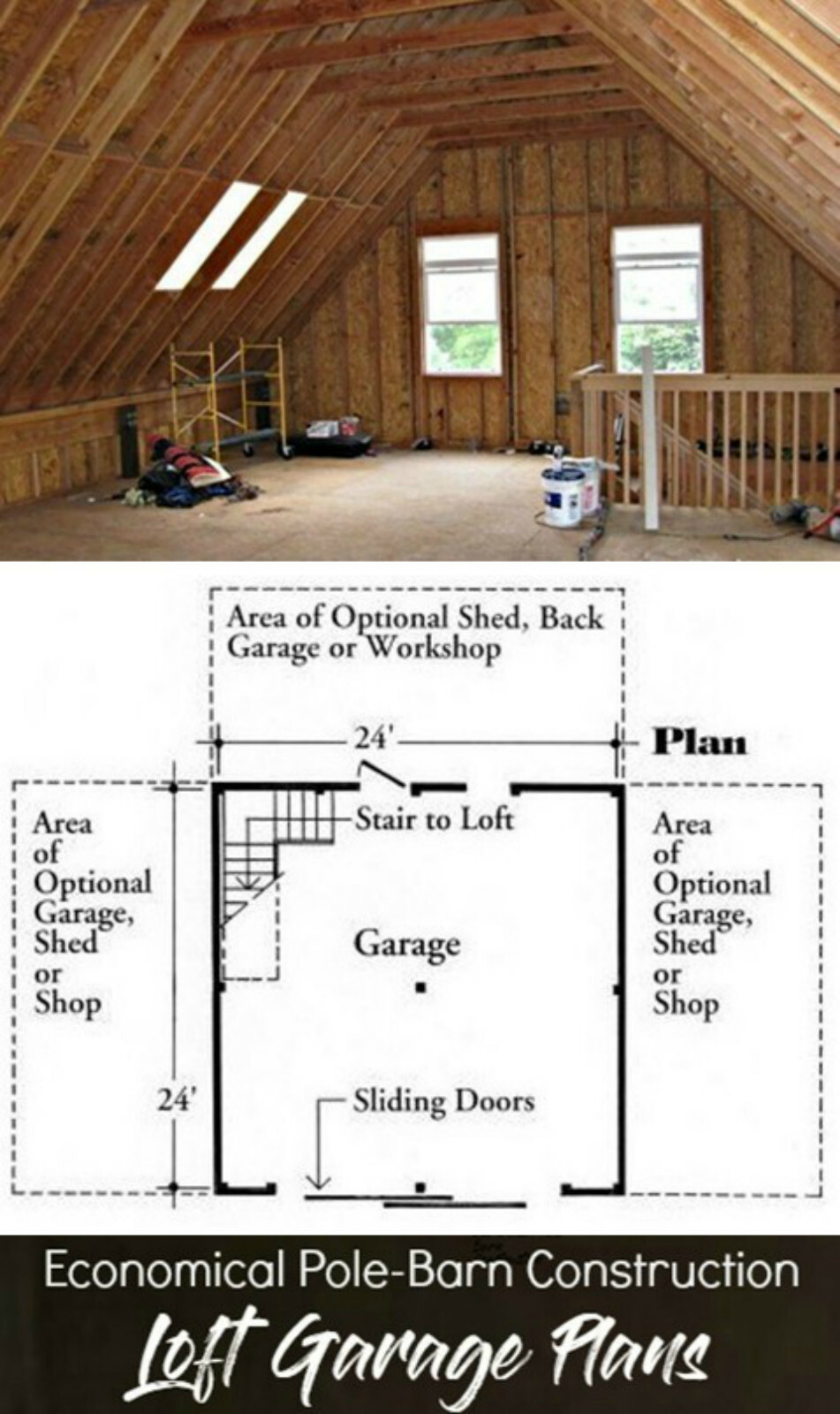 16 Car Barn Designs with Lofts – Complete Sets of Pole-Barn Building Plans (G9)