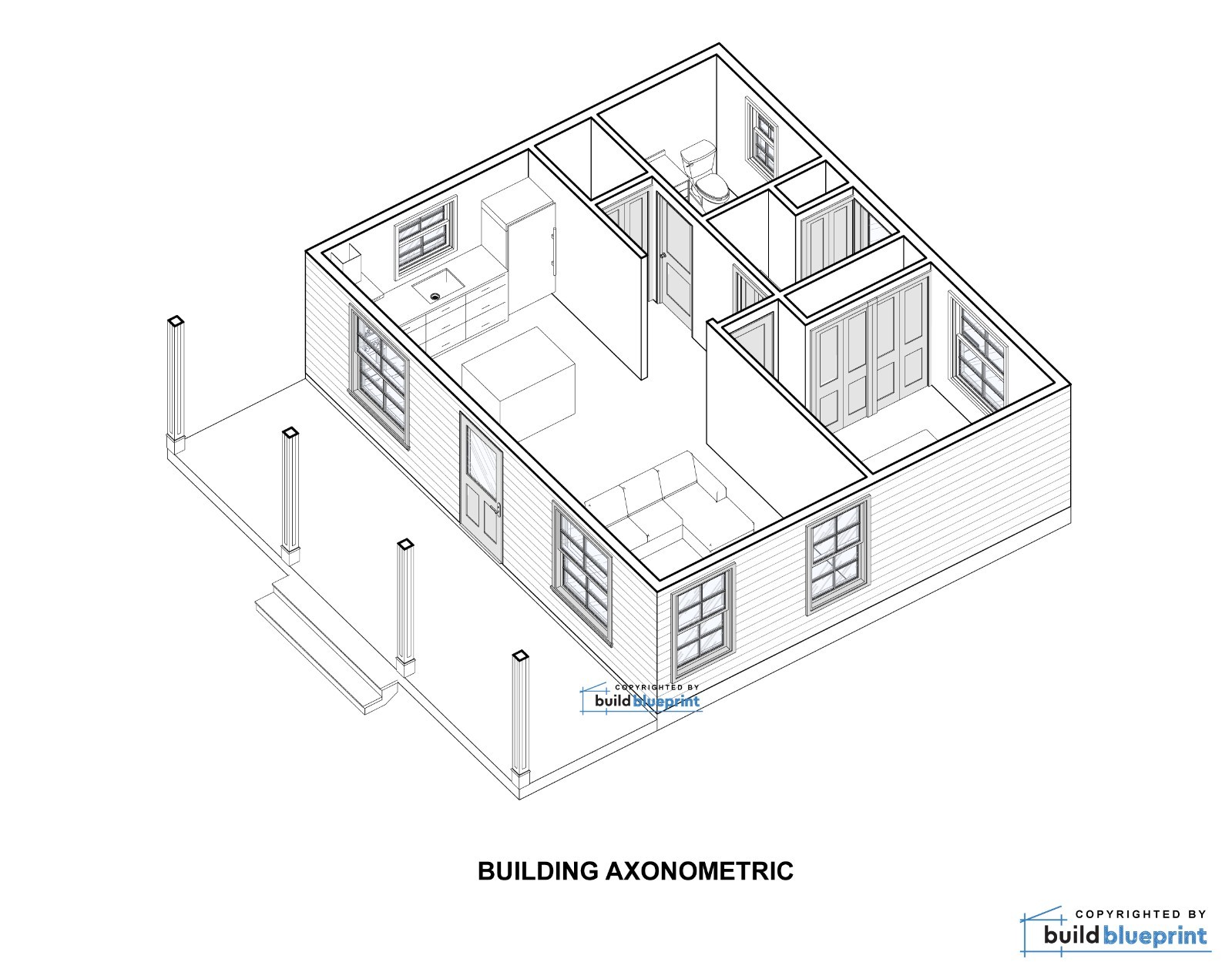 22′ x 26′ Garden Cottage Architectural Plans – PDF Download