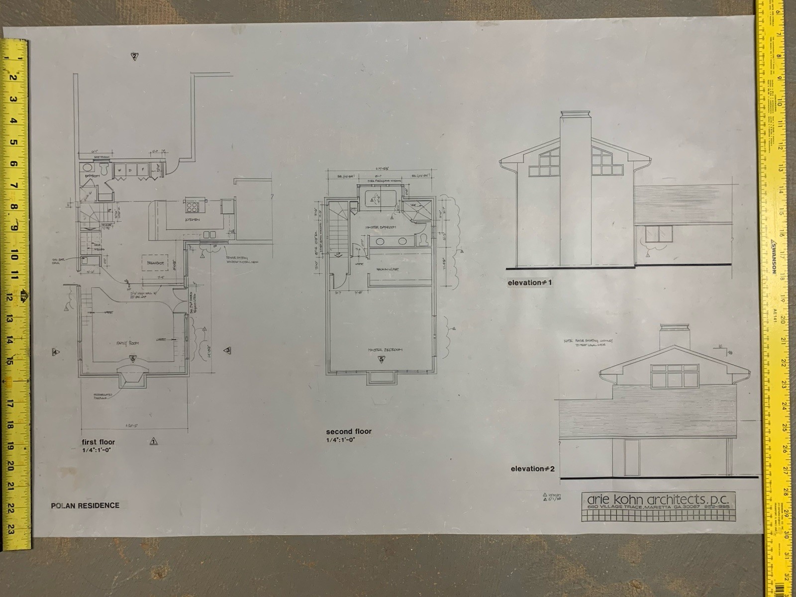 Lot 4 Vintage Architectural Blueprints Home Residence Marietta Georgia 24×36”