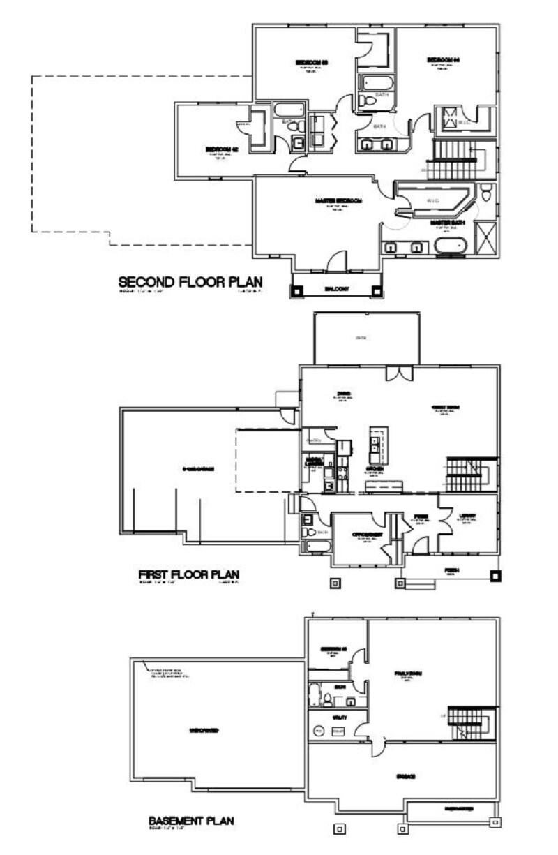 Custom Home House Building Plans 5 bedroom Blueprints 3630 sq ft PDF files