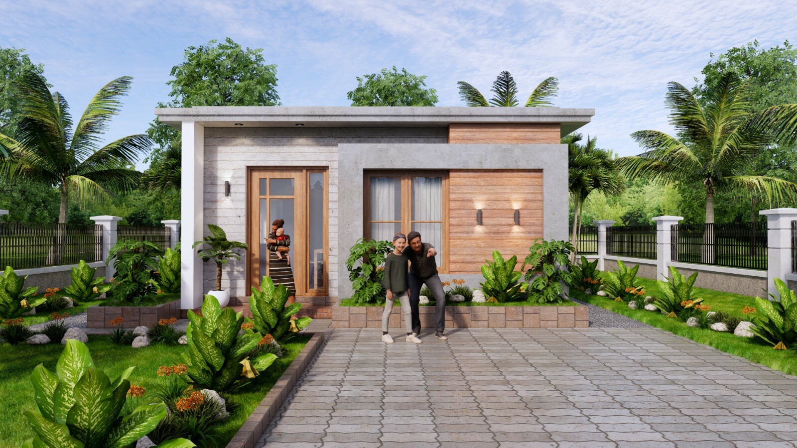 20×26 Feet Small House Plans 6×8 Meter 2 Bed 1 Bath Flat Roof PDF (A4 Hard Copy)