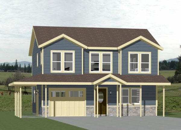 30×24 House — 1 Bedroom 1.5 Bath — 1,062 sq ft — PDF Floor Plan — Model 8A